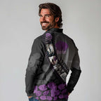Personalised Remembering ANZAC Lest We Forget Long Sleeve Polo Shirt Vintage Film Frame Memorial Purple Poppy