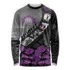 Personalised Remembering ANZAC Lest We Forget Long Sleeve Shirt Vintage Film Frame Memorial Purple Poppy