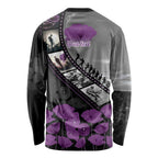 Personalised Remembering ANZAC Lest We Forget Long Sleeve Shirt Vintage Film Frame Memorial Purple Poppy