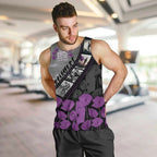 Personalised Remembering ANZAC Lest We Forget Men Tank Top Vintage Film Frame Memorial Purple Poppy