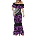 Personalised Remembering ANZAC Lest We Forget Mermaid Dress Vintage Film Frame Memorial Purple Poppy