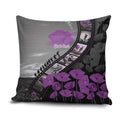 Personalised Remembering ANZAC Lest We Forget Pillow Cover Vintage Film Frame Memorial Purple Poppy