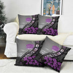 Personalised Remembering ANZAC Lest We Forget Pillow Cover Vintage Film Frame Memorial Purple Poppy