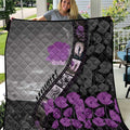 Personalised Remembering ANZAC Lest We Forget Quilt Vintage Film Frame Memorial Purple Poppy