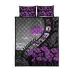 Personalised Remembering ANZAC Lest We Forget Quilt Bed Set Vintage Film Frame Memorial Purple Poppy