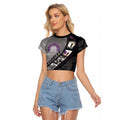 Personalised Remembering ANZAC Lest We Forget Raglan Cropped T Shirt Vintage Film Frame Memorial Purple Poppy