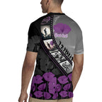 Personalised Remembering ANZAC Lest We Forget Rugby Jersey Vintage Film Frame Memorial Purple Poppy