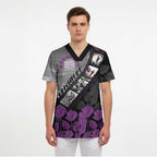 Personalised Remembering ANZAC Lest We Forget Scrub Top Vintage Film Frame Memorial Purple Poppy