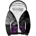 Personalised Remembering ANZAC Lest We Forget Sherpa Hoodie Vintage Film Frame Memorial Purple Poppy