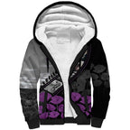 Personalised Remembering ANZAC Lest We Forget Sherpa Hoodie Vintage Film Frame Memorial Purple Poppy