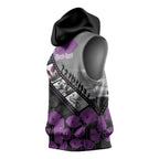 Personalised Remembering ANZAC Lest We Forget Sleeveless Hoodie Vintage Film Frame Memorial Purple Poppy