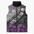 Personalised Remembering ANZAC Lest We Forget Sleeveless Puffer Jacket Vintage Film Frame Memorial Purple Poppy