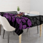 Personalised Remembering ANZAC Lest We Forget Tablecloth Vintage Film Frame Memorial Purple Poppy