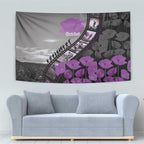 Personalised Remembering ANZAC Lest We Forget Tapestry Vintage Film Frame Memorial Purple Poppy