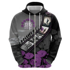 Personalised Remembering ANZAC Lest We Forget Zip Hoodie Vintage Film Frame Memorial Purple Poppy