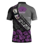 Personalised Remembering ANZAC Lest We Forget Zipper Polo Shirt Vintage Film Frame Memorial Purple Poppy