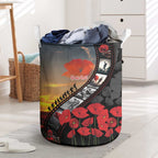 Personalised Remembering ANZAC Lest We Forget Laundry Basket Vintage Film Frame Memorial Red Poppy