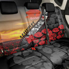 Personalised Remembering ANZAC Lest We Forget Back Car Seat Cover Vintage Film Frame Memorial Red Poppy