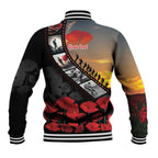 Personalised Remembering ANZAC Lest We Forget Baseball Jacket Vintage Film Frame Memorial Red Poppy