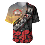 Personalised Remembering ANZAC Lest We Forget Baseball Jersey Vintage Film Frame Memorial Red Poppy
