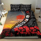 Personalised Remembering ANZAC Lest We Forget Bedding Set Vintage Film Frame Memorial Red Poppy