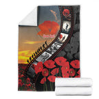 Personalised Remembering ANZAC Lest We Forget Blanket Vintage Film Frame Memorial Red Poppy