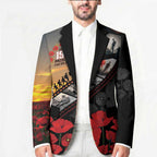 Personalised Remembering ANZAC Lest We Forget Blazer Vintage Film Frame Memorial Red Poppy