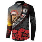 Personalised Remembering ANZAC Lest We Forget Button Sweatshirt Vintage Film Frame Memorial Red Poppy