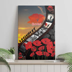 Personalised Remembering ANZAC Lest We Forget Canvas Wall Art Vintage Film Frame Memorial Red Poppy