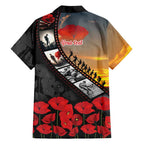 Personalised Remembering ANZAC Lest We Forget Family Matching Tank Maxi Dress and Hawaiian Shirt Vintage Film Frame Memorial Red Poppy