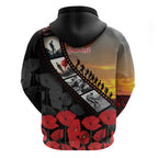 Personalised Remembering ANZAC Lest We Forget Hoodie Vintage Film Frame Memorial Red Poppy