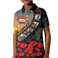 Personalised Remembering ANZAC Lest We Forget Kid Polo Shirt Vintage Film Frame Memorial Red Poppy