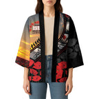 Personalised Remembering ANZAC Lest We Forget Kimono Vintage Film Frame Memorial Red Poppy