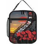Personalised Remembering ANZAC Lest We Forget Lunch Bag Vintage Film Frame Memorial Red Poppy