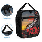 Personalised Remembering ANZAC Lest We Forget Lunch Bag Vintage Film Frame Memorial Red Poppy