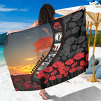 Personalised Remembering ANZAC Lest We Forget Sarong Vintage Film Frame Memorial Red Poppy