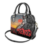 Personalised Remembering ANZAC Lest We Forget Shoulder Handbag Vintage Film Frame Memorial Red Poppy