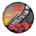 Personalised Remembering ANZAC Lest We Forget Spare Tire Cover Vintage Film Frame Memorial Red Poppy