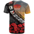 Personalised Remembering ANZAC Lest We Forget T Shirt Vintage Film Frame Memorial Red Poppy