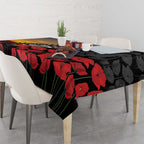 Personalised Remembering ANZAC Lest We Forget Tablecloth Vintage Film Frame Memorial Red Poppy
