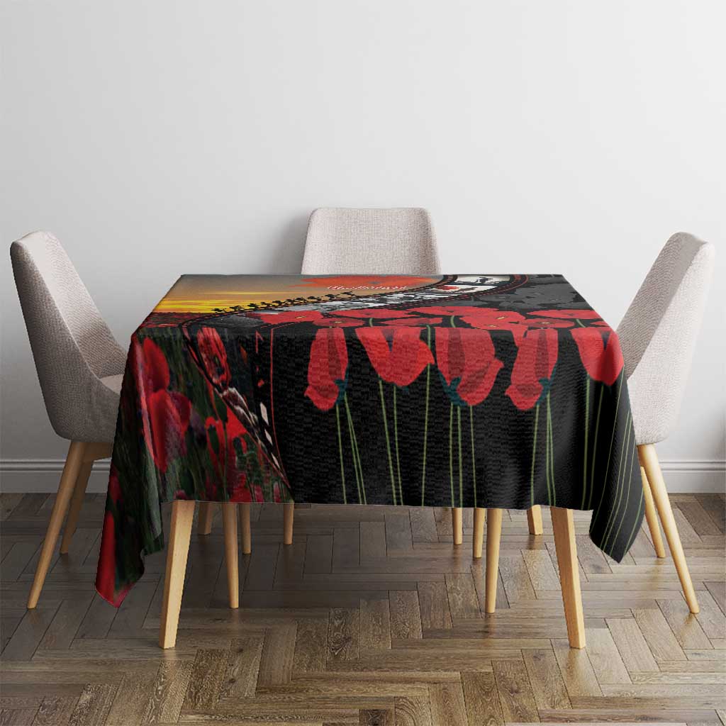 Personalised Remembering ANZAC Lest We Forget Tablecloth Vintage Film Frame Memorial Red Poppy