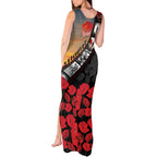 Personalised Remembering ANZAC Lest We Forget Tank Maxi Dress Vintage Film Frame Memorial Red Poppy