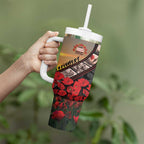 Personalised Remembering ANZAC Lest We Forget Tumbler With Handle Vintage Film Frame Memorial Red Poppy