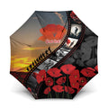Personalised Remembering ANZAC Lest We Forget Umbrella Vintage Film Frame Memorial Red Poppy