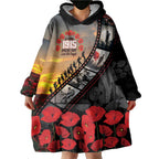 Personalised Remembering ANZAC Lest We Forget Wearable Blanket Hoodie Vintage Film Frame Memorial Red Poppy