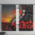 Personalised Remembering ANZAC Lest We Forget Window Curtain Vintage Film Frame Memorial Red Poppy