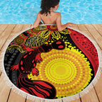 Platypus Aboriginal Art Style Beach Blanket