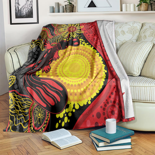 Platypus Aboriginal Art Style Blanket