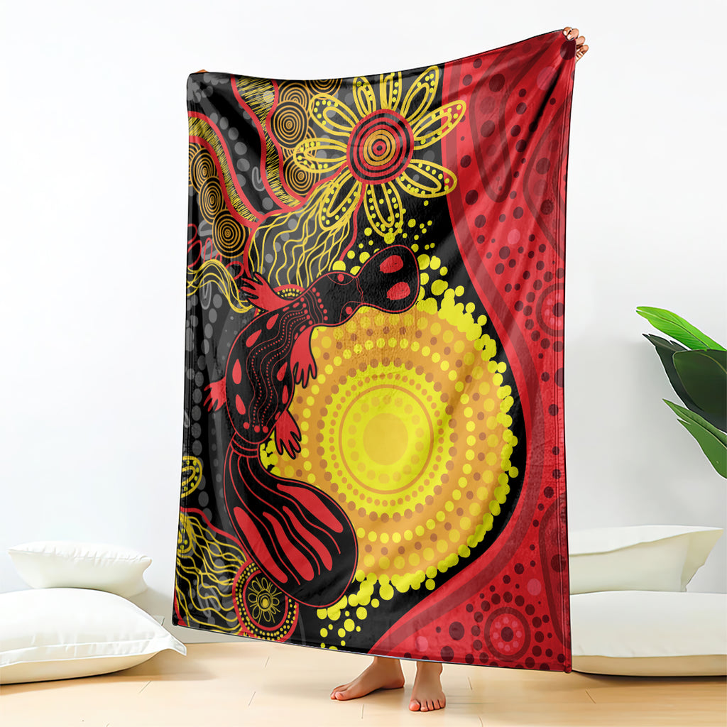 Platypus Aboriginal Art Style Blanket