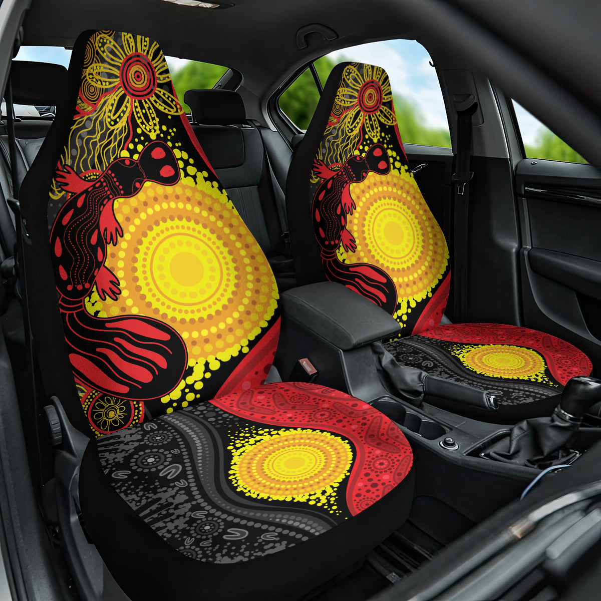 Platypus Aboriginal Art Style Car Seat Cover